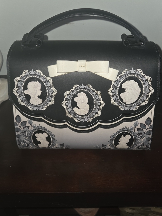 Loungefly Handbags - Loungefly Black & White Cameo Bow Satchel